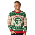 thumbnail image 1 of ELF The Movie Men's Raised By Elves Ugly Christmas Sweater Knit Pullover, 1 of 7