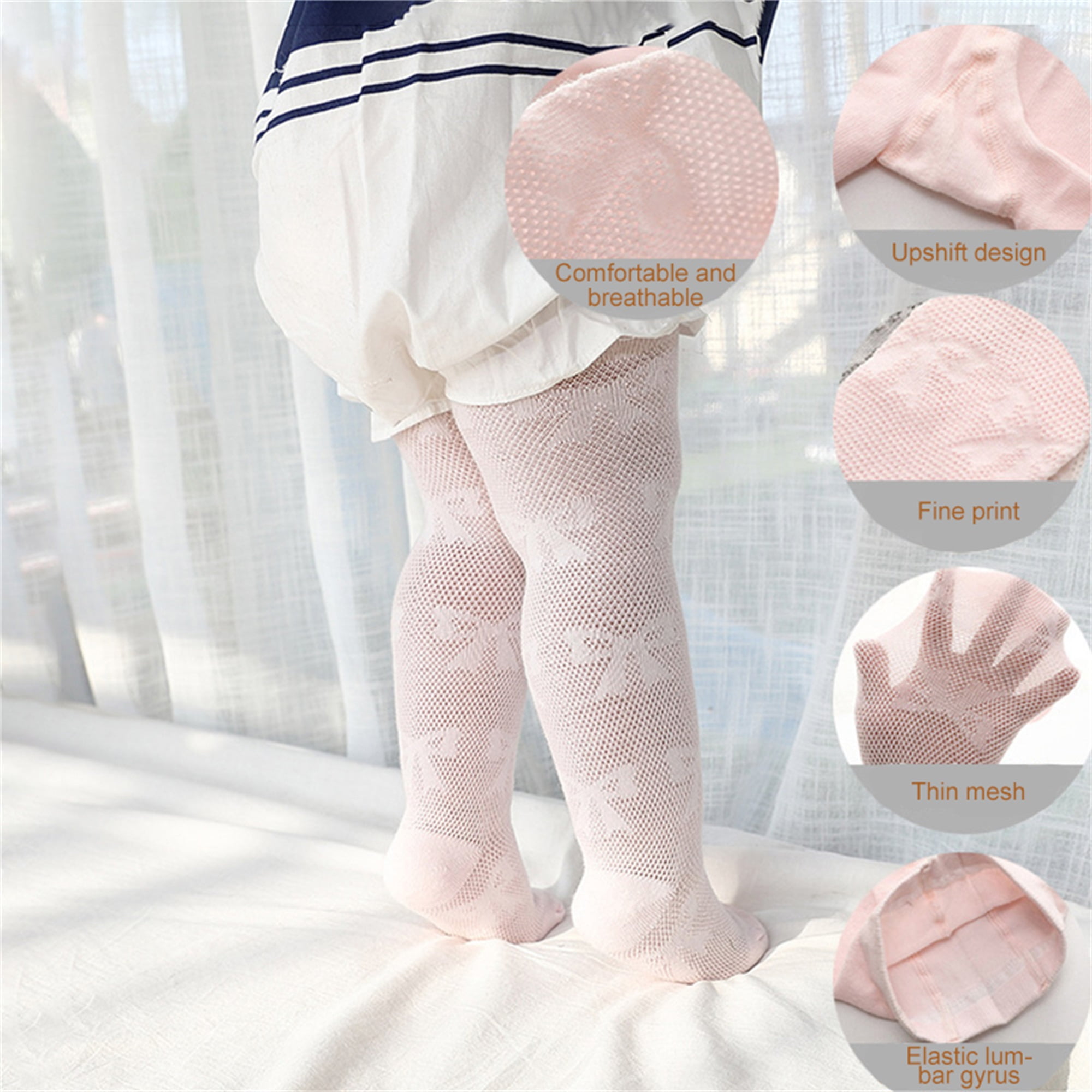 ELF Toddler Girls Fall Winter Tights Bow Print Mesh Net Stocking Pantyhose Stretch Footed Leggings for Baby Girls Walmart