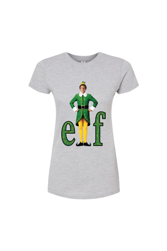 - Christmas With Buddy - Juniors Fitted Graphic T-Shirt