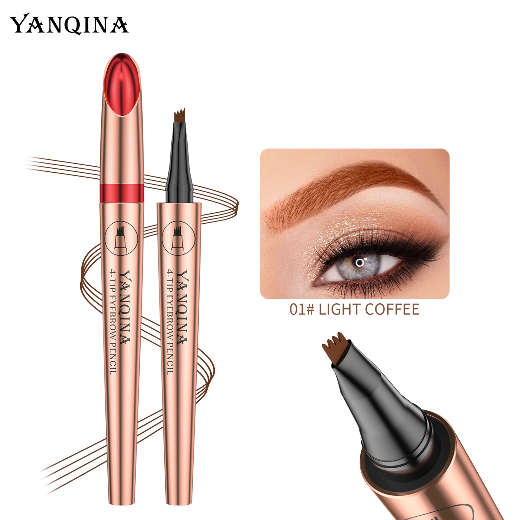 ELF Women's 4 Point Eyebrow Pencil Waterproof Liquid Eyebrow Pen Makeup