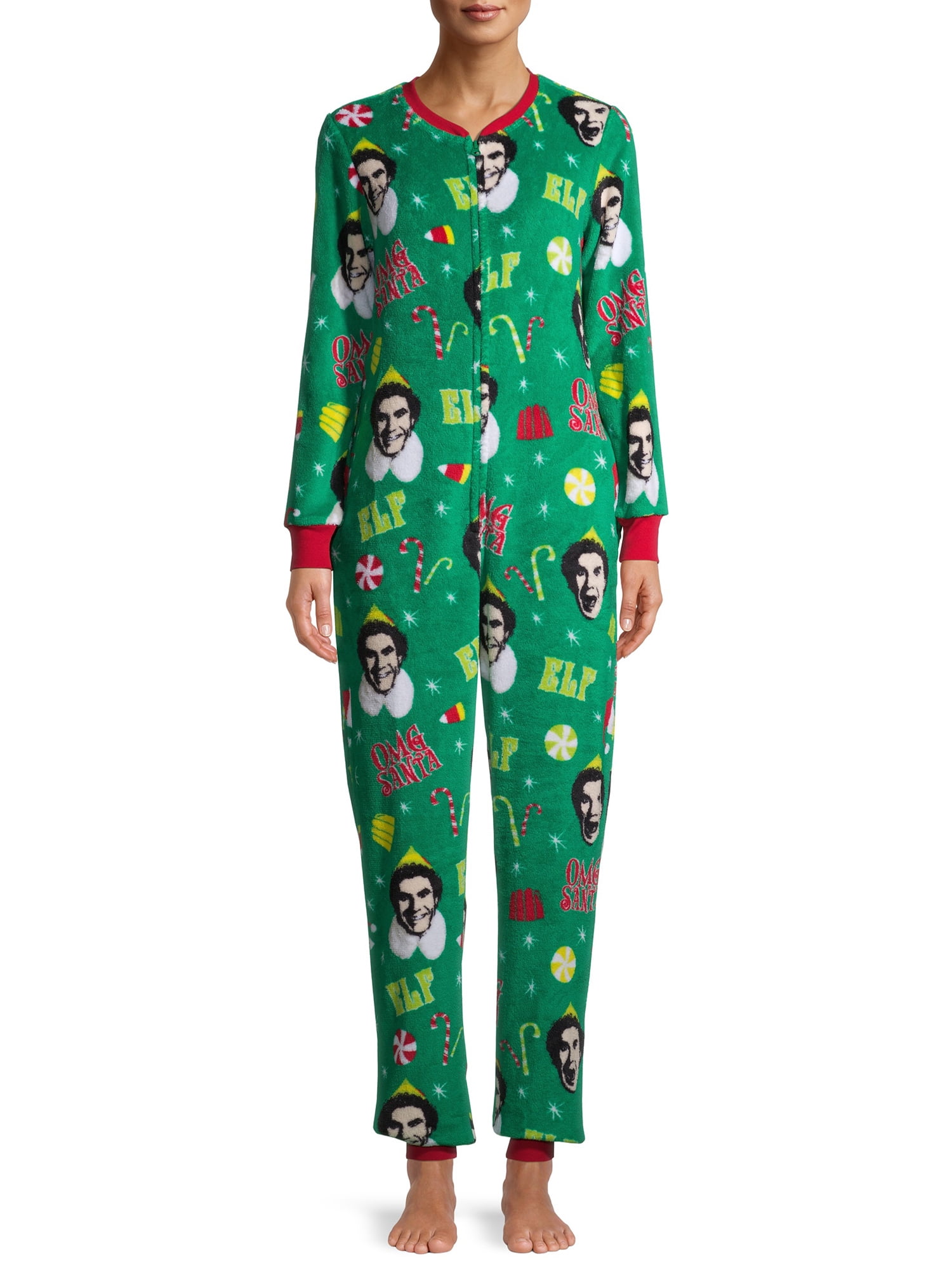 ELF Women's and Women's Plus Drop Seat Holiday Union Suit