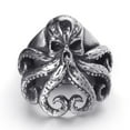 thumbnail image 1 of ELFASIO Stainless Steel Octopus Ring for Men Tentacles Retro Gothic Punk Style Jewelry Silver Black Vintage Rings,Size 11, 1 of 5