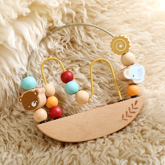 ELFINDEA 10-Strand Balanced Bead Maze, Vertical Wire Activity Center, Learning Toys for 12-36 Months to Develop Bilateral Coordination and Focus Skills