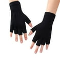 thumbnail image 1 of ELFINDEA 2 Pair Half Finger Warm Stretchable Acrylic Fiber Comfortable Soft Fingerless for Women Winter Gloves Black, 1 of 2