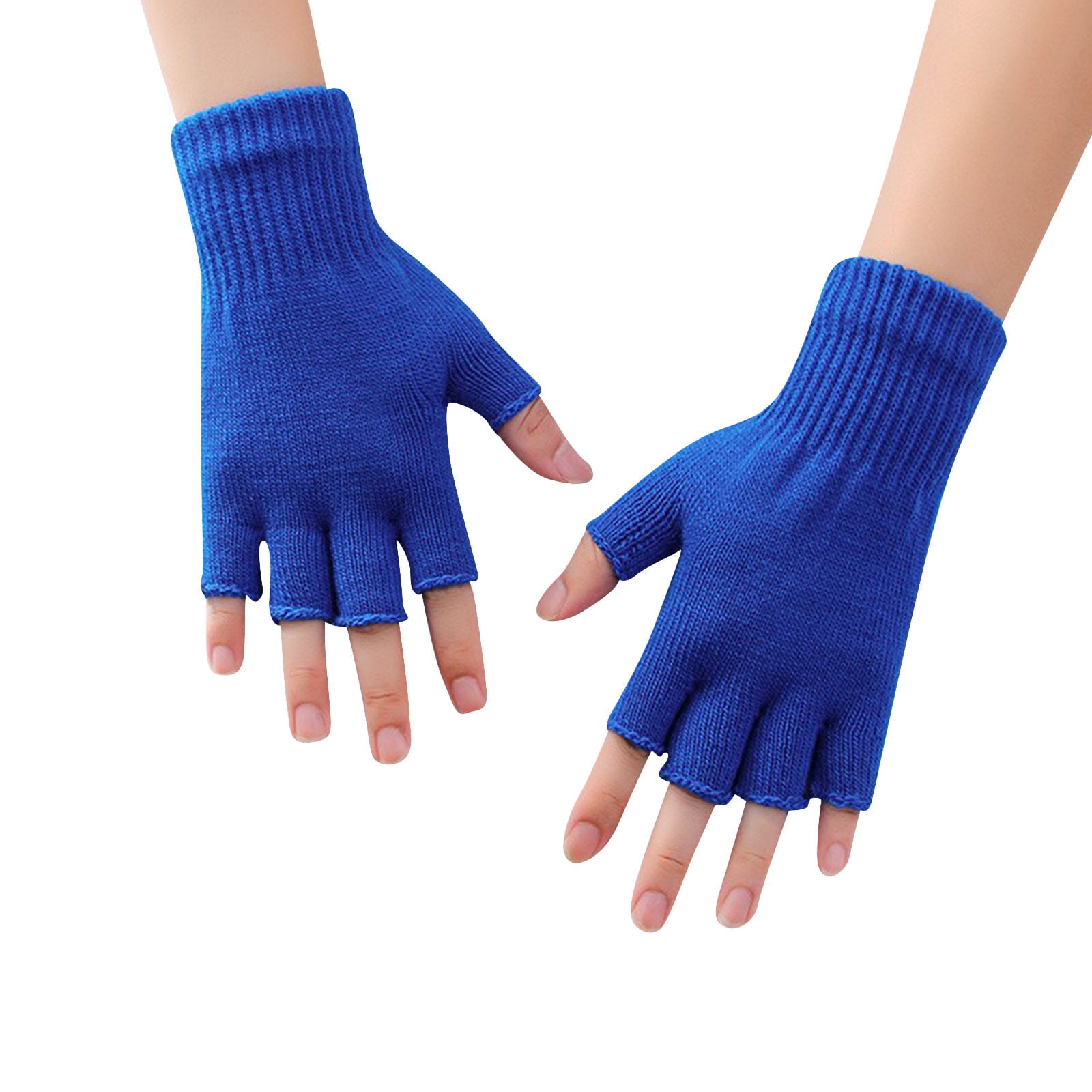 ELFINDEA 2 Pair Half Finger Warm Stretchable Acrylic Fiber Comfortable