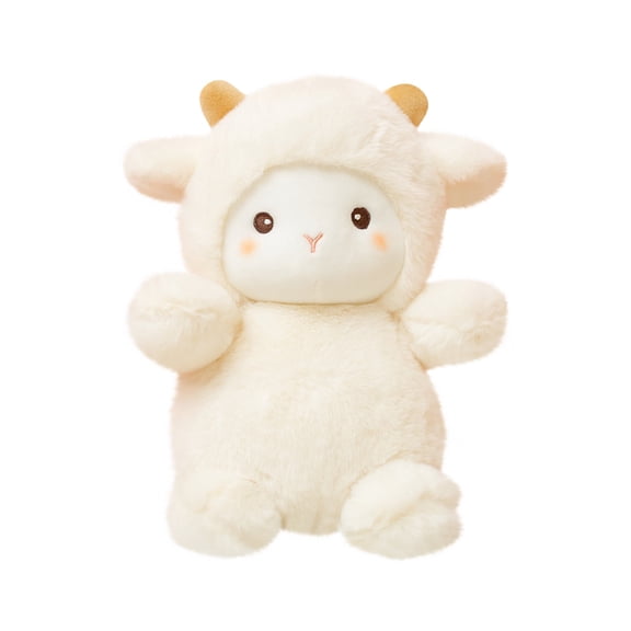 ELFINDEA 2pcs White Sheep Plush, Cute Cow Plush Stuffed Animal Doll, Stuffed Animal Valentine'S Day Gifts for Women Men, Birthday Present, New Year Home Decor 23cm