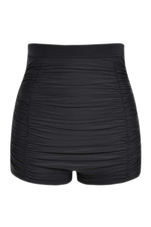 Bikini Women Plus Size High Waist Bottoms Swim Briefs Beach Shorts Ruched Bottom Womens Swimsuits Black S