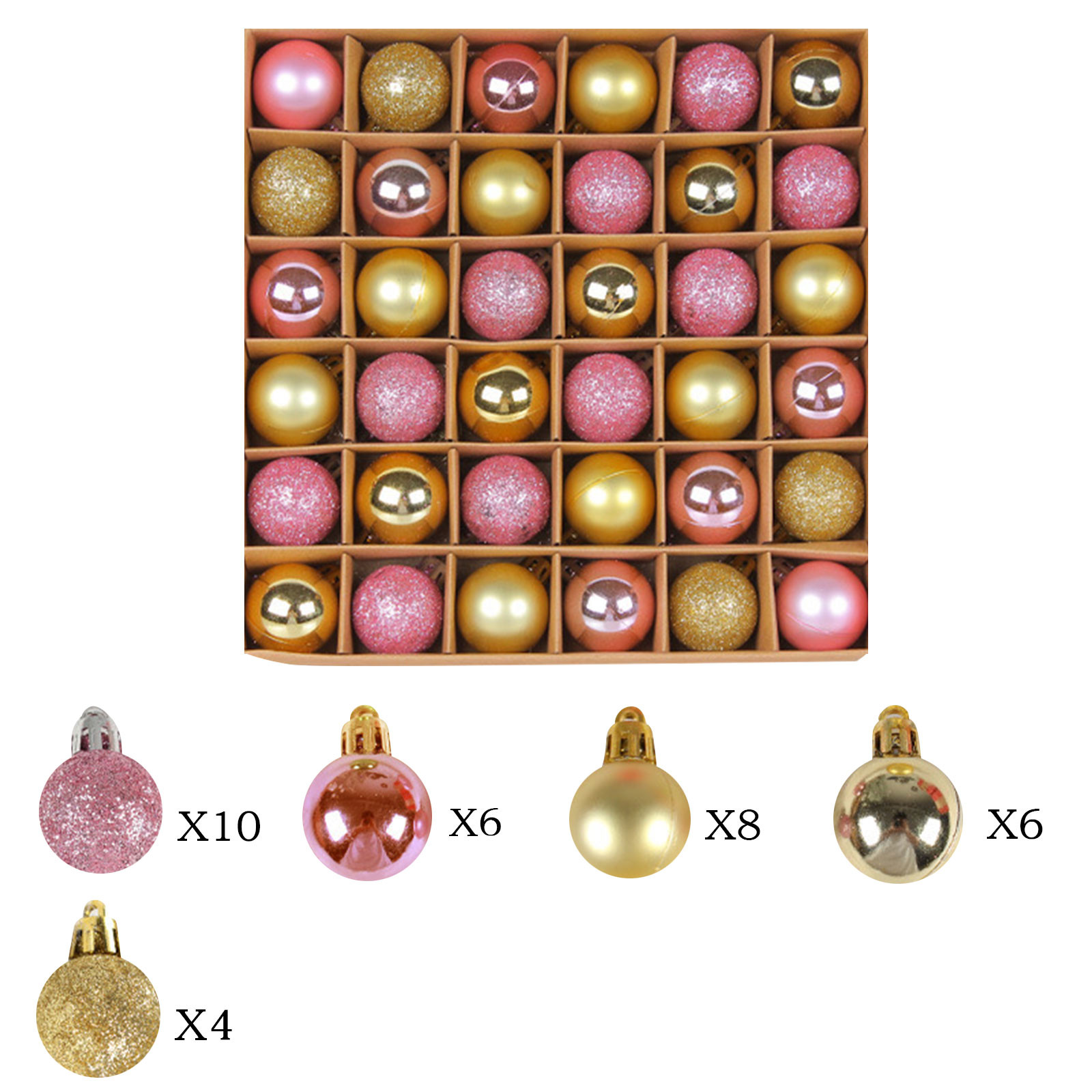 ELFINDEA Christmas Balls Ornaments for Christmas Tree, Assorted Color