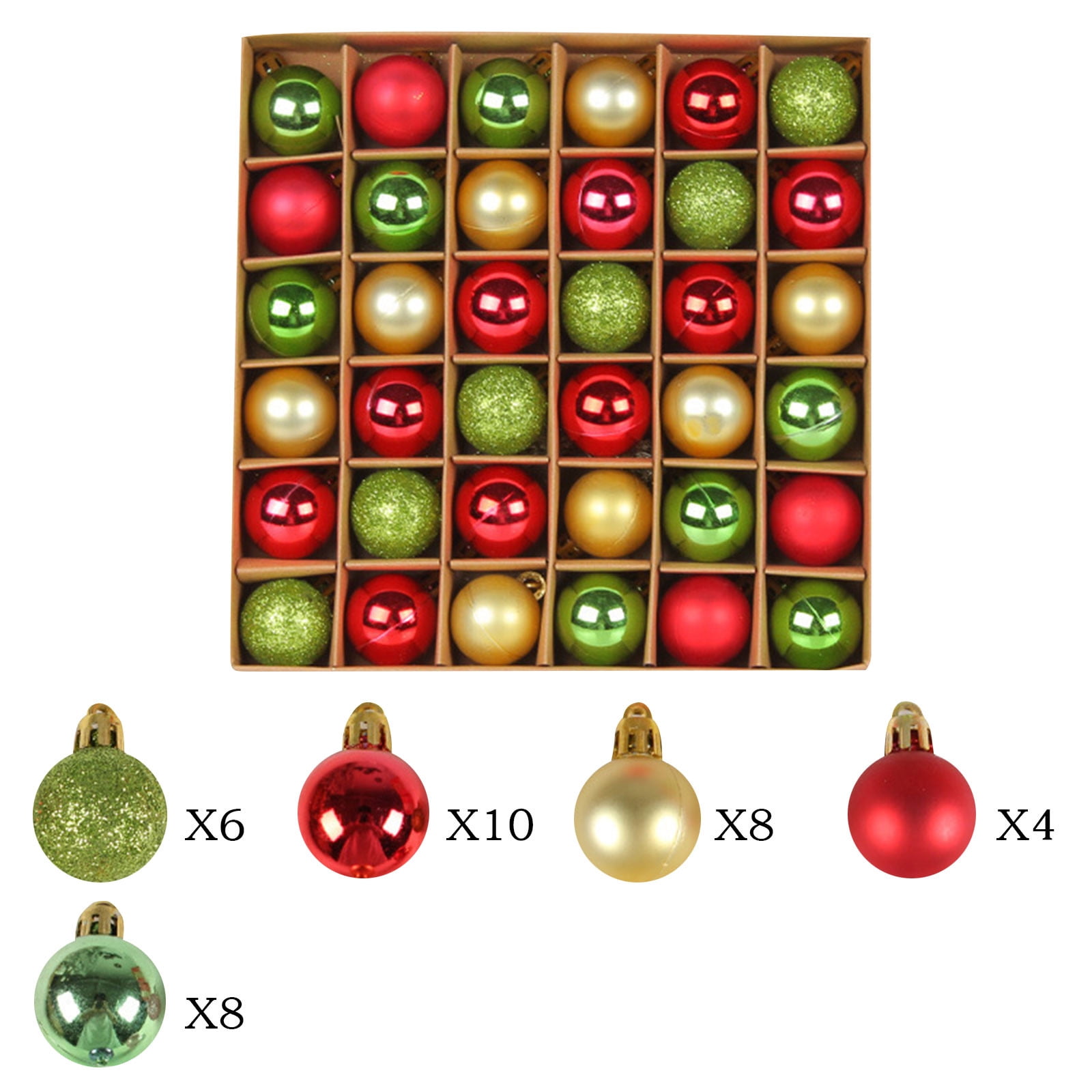 ELFINDEA Christmas Balls Ornaments for Christmas Tree, Assorted Color