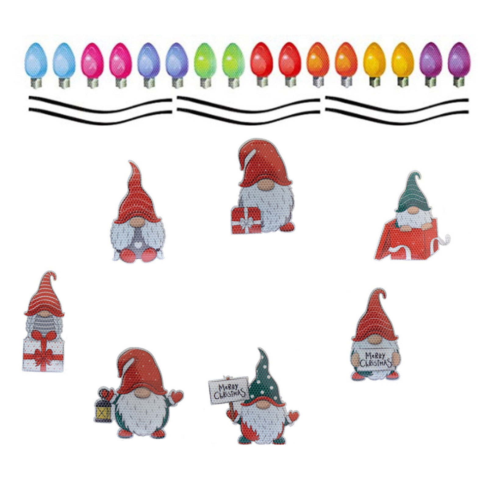 ELFINDEA Christmas Reflective Car Set Colorful Bulb Light