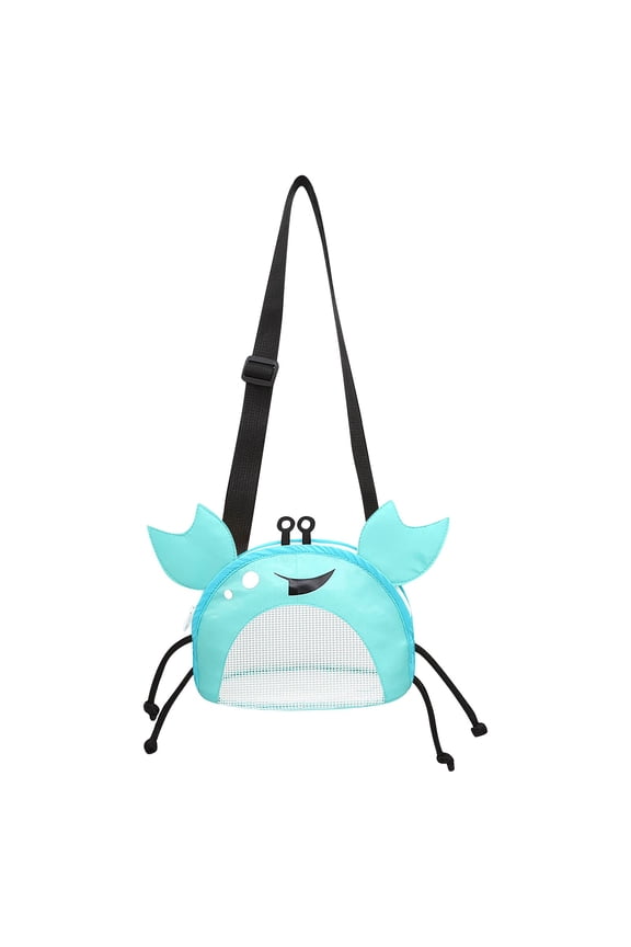 Crab Design Mesh Beach Bag For Fun Sand Sifter Tote For Beach Shells Ample Storage Breathable Playful