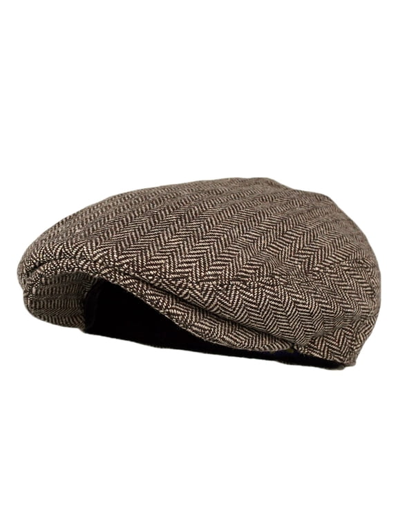 Hats for Men Classic Herringbone Tweed Wool Blend Newsboy Ivy Multi-color