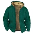 thumbnail image 1 of ELFINDEA Mens Coats and Jackets Winter Solid Color Jacket Spring and Autumn Casual Trend Zipper Hooded Jacket Dark Green L, 1 of 3