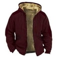 thumbnail image 1 of ELFINDEA Mens Coats and Jackets Winter Solid Color Jacket Spring and Autumn Casual Trend Zipper Hooded Jacket Red 4X, 1 of 3