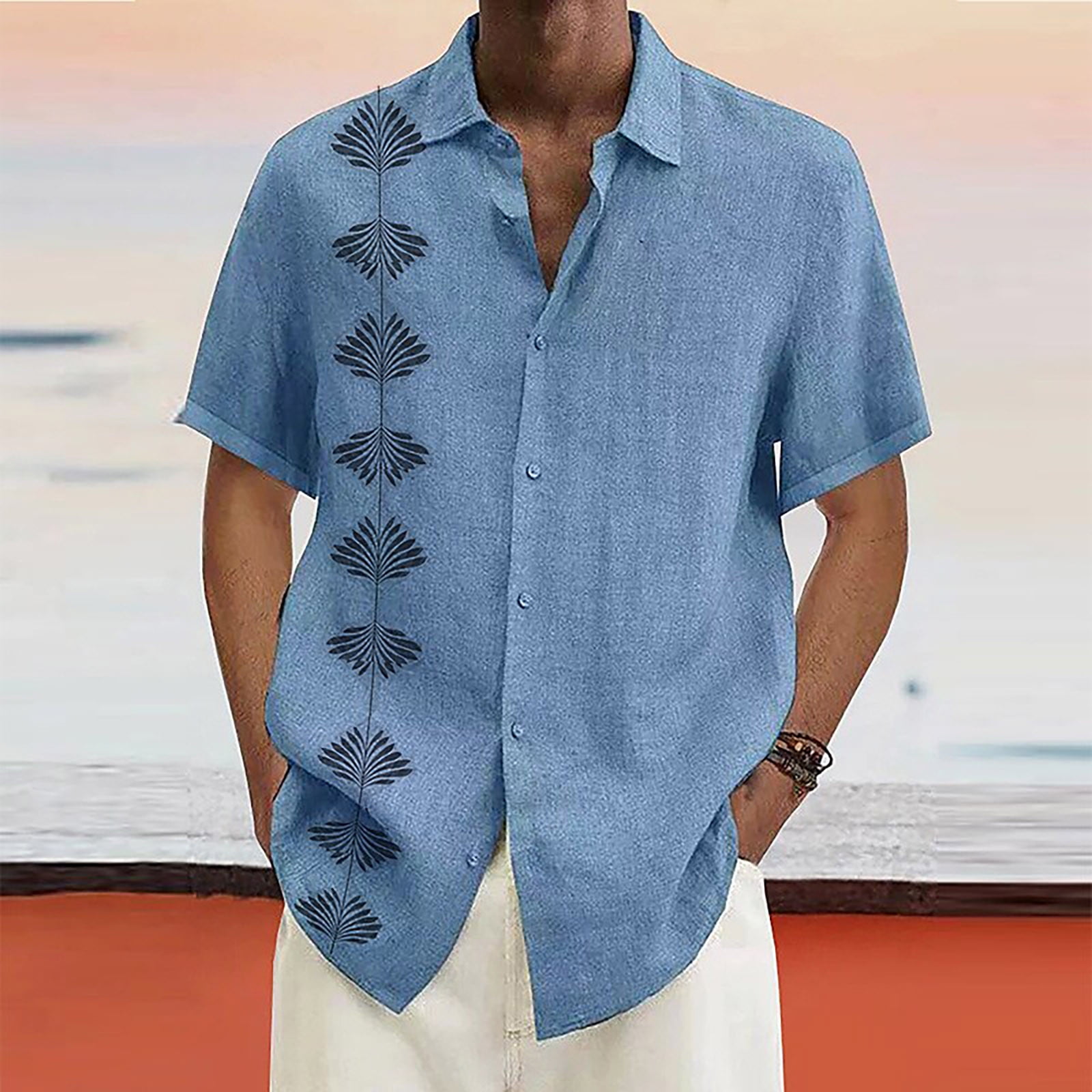 Short Sleeve Blue Designer Shirt Mens Short Sleeve Designer Shirts