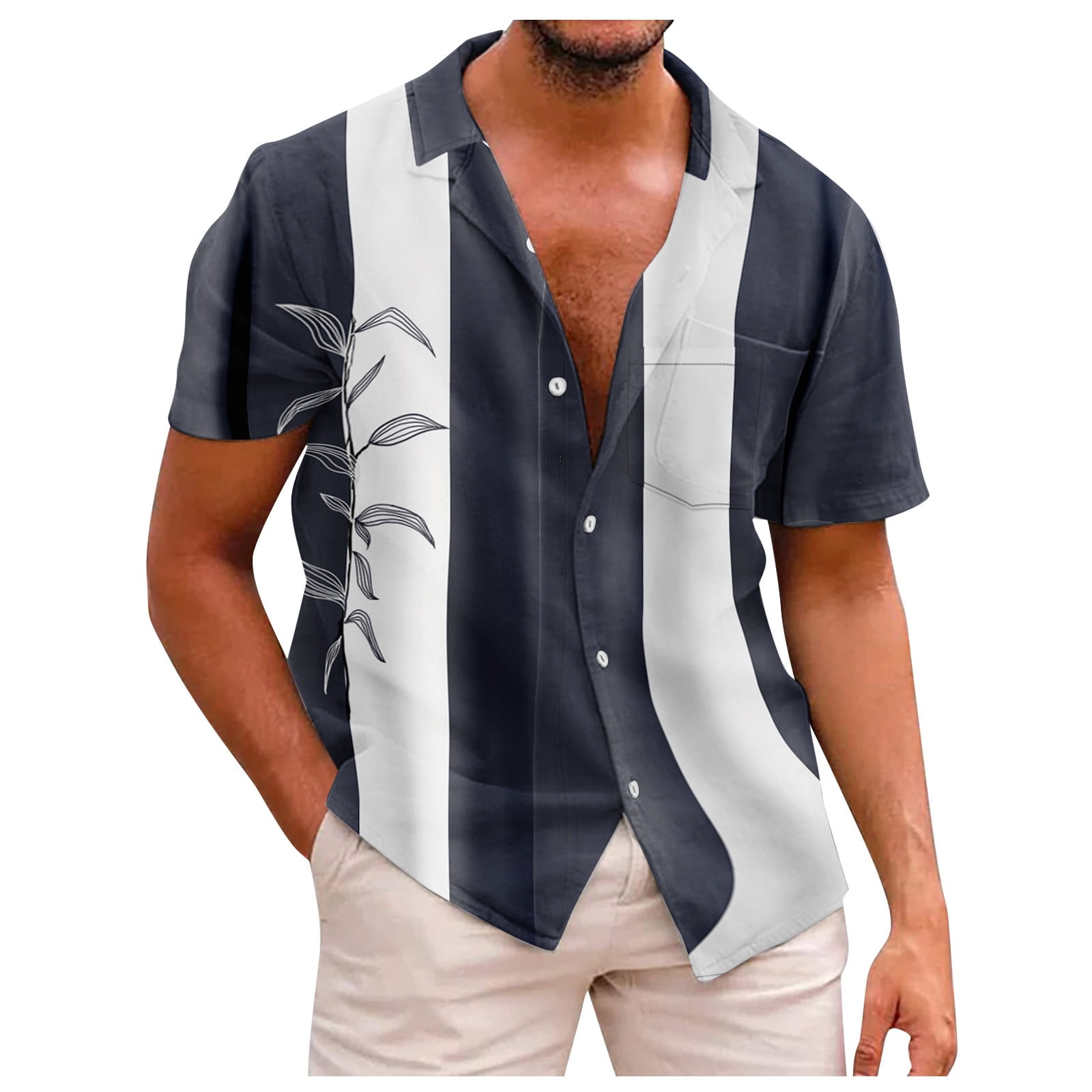 ELFINDEA Mens Shirts Short Sleeve Button Shirt Men's Casual Short ...