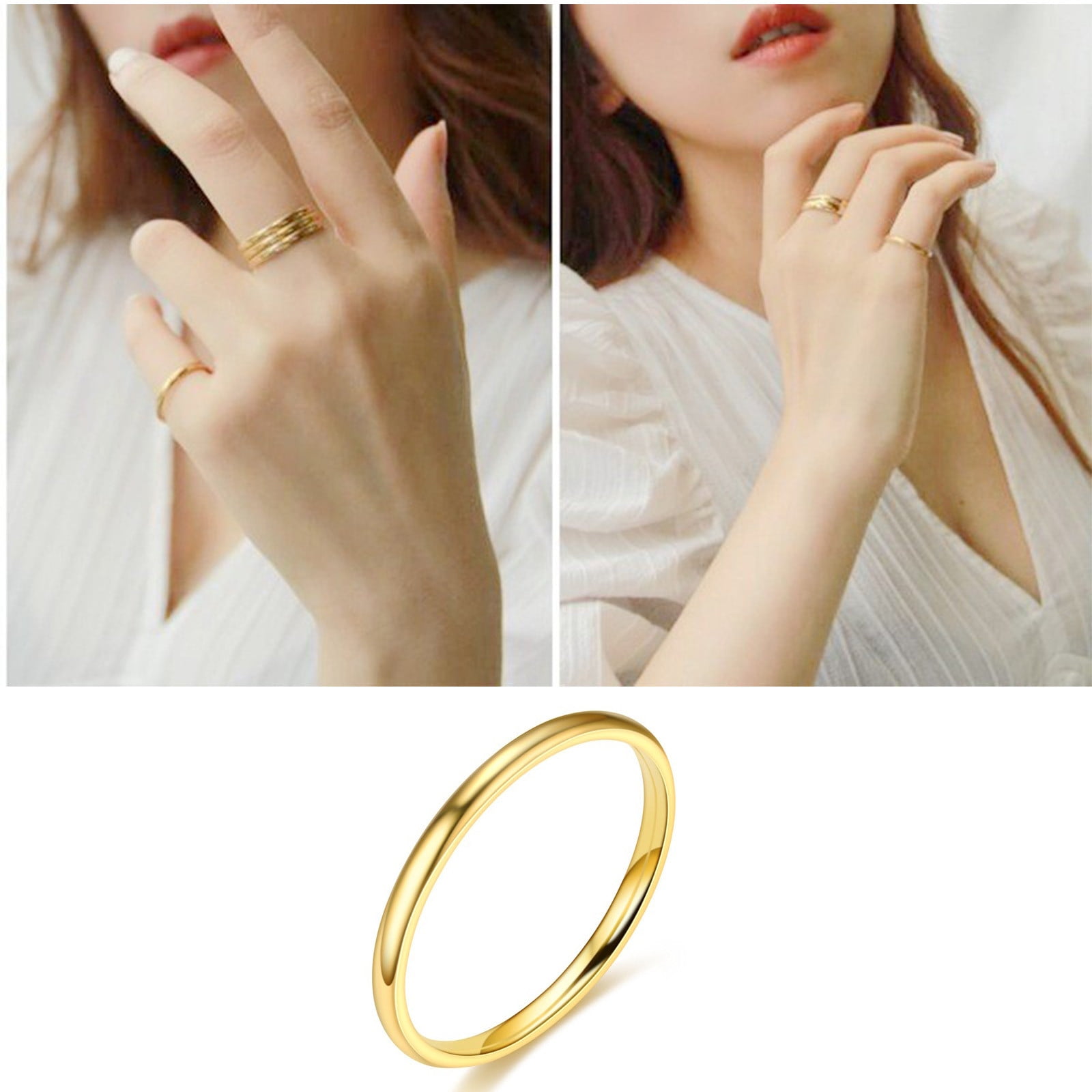 ELFINDEA Ring Wedding Band In Titanium Plated Wedding Engagement Rings
