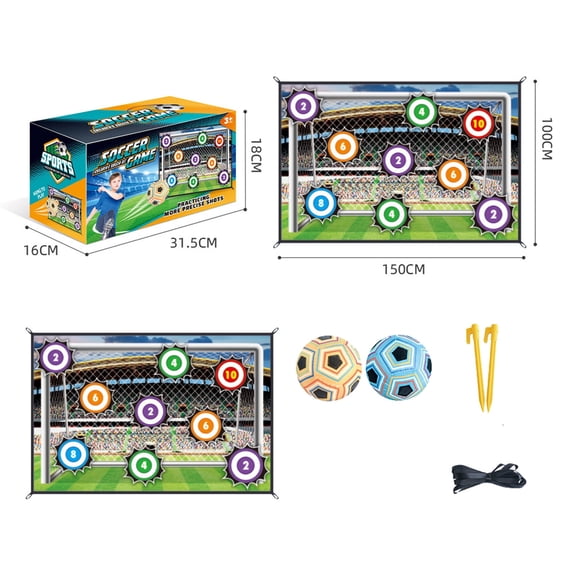 ELFINDEA Soccer Accuracy Target Game, Indoor Football Game With Soft Balls & Foldable Plush Goal, Soccer Ball Game Set for Kids, Soccer Gifts for Kids H