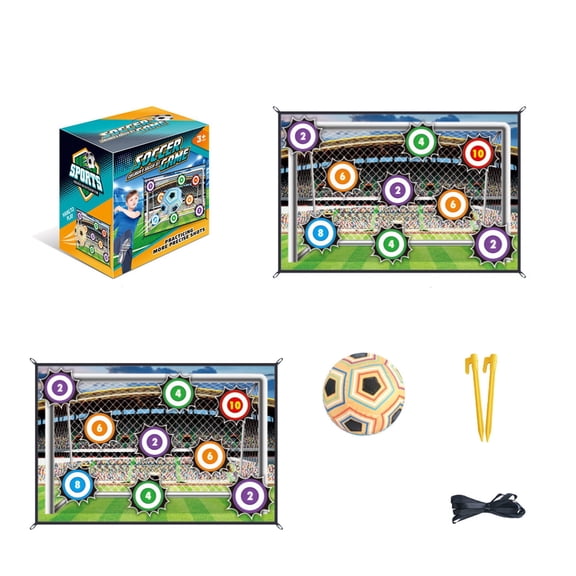 ELFINDEA Soccer Accuracy Target Game, Indoor Football Game with Soft Velcro Balls & Foldable Plush Goal, Soccer Ball Game Set for Kids, Soccer Gifts for Kids D