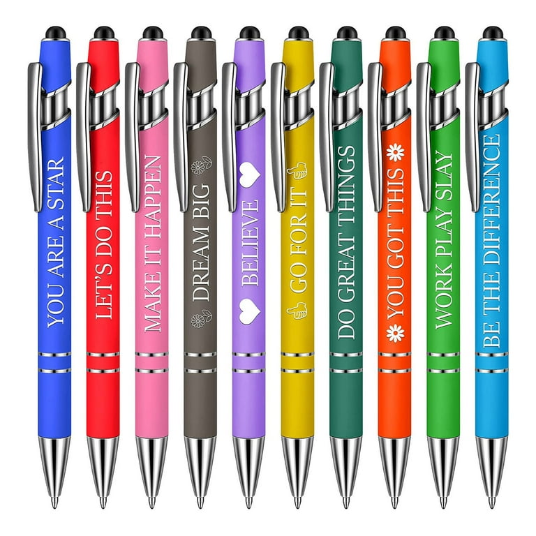 ELFINDEA Tools 10 Pcs Ballpoint Pens Inspirational Quote Pen Encouraging  Motivational Scripture Metal Pen Black Gifts Pens for Men Women Students  Bosses Desk Supplies Tool box 