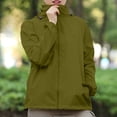 thumbnail image 1 of ELFINDEA Womens Coats Jackets for Women Solid Colored Hooded Long Sleeved , Windbreaker, Sun , Outdoor Sports Womens Tops Army Green S, 1 of 6