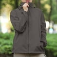 thumbnail image 1 of ELFINDEA Womens Coats Jackets for Women Solid Colored Hooded Long Sleeved , Windbreaker, Sun , Outdoor Sports Womens Tops Dark Gray S, 1 of 6