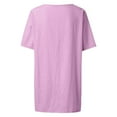 thumbnail image 1 of ELFINDEA Womens Plus Blouses & Tunics Fall Autumn Fashion Mid-Length Loose Solid Color Short Sleeve Shirt Casual Womens Tops Purple 1X, 1 of 6