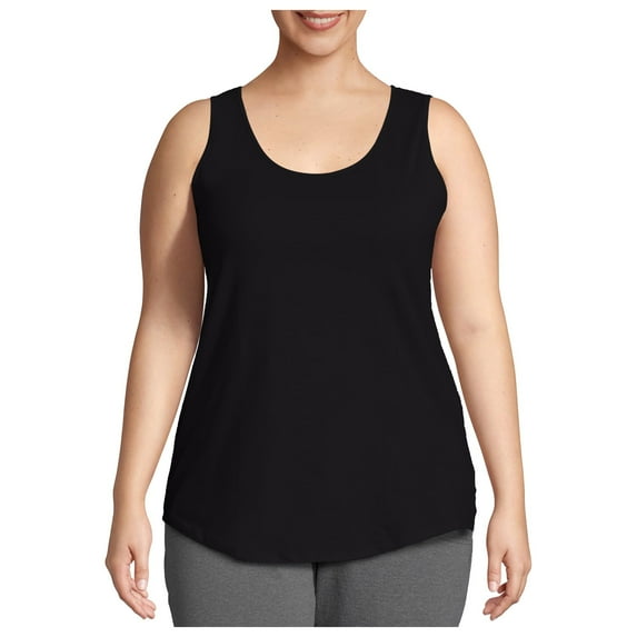ELFINDEA Womens Tops Plus Size Tank Tops For Summer Tank Tops Loose Fit Casual Camisole Shirttail Tank Black 4XL