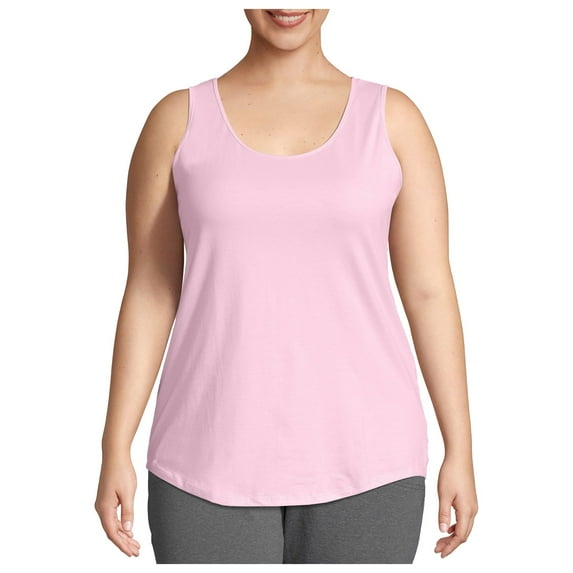 ELFINDEA Womens Tops Plus Size Tank Tops For Summer Tank Tops Loose Fit Casual Camisole Shirttail Tank Pink 5XL