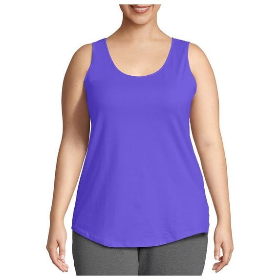 ELFINDEA Womens Tops Plus Size Tank Tops For Summer Tank Tops Loose Fit Casual Camisole Shirttail Tank Purple XL