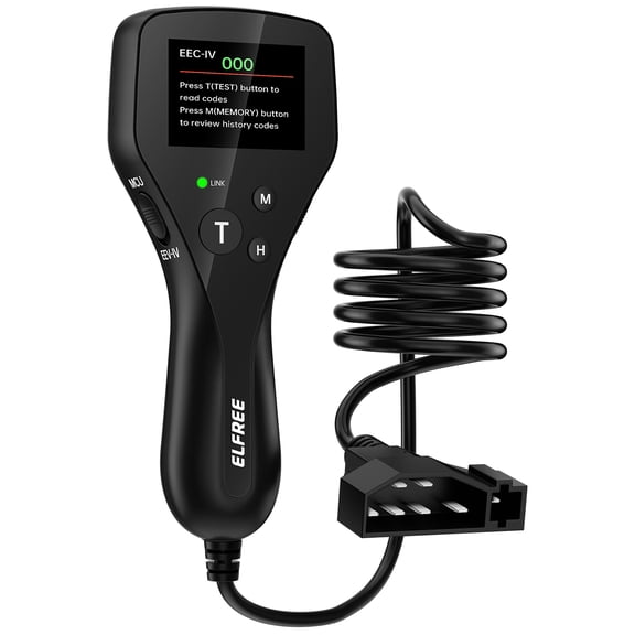 ELFREE OBD1 Scanner Compatible with Ford Lincoln Mercury 1981-1995, LCD Display Code Reader with Definitions, Plug and Play OBD1 Scann Tool, Reinforced Pins, 9FT Cable