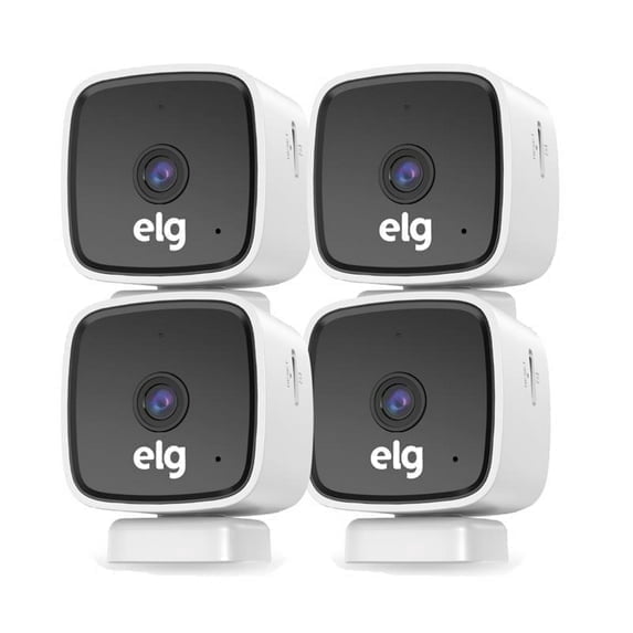 ELG Smart Indoor Camera 1080p HD WiFi Security Motion Detection Night Vision SOS Button Four Unit