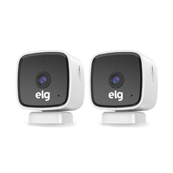 ELG Smart Indoor Camera 1080p HD WiFi Security Motion Detection Night Vision SOS Button Two Unit