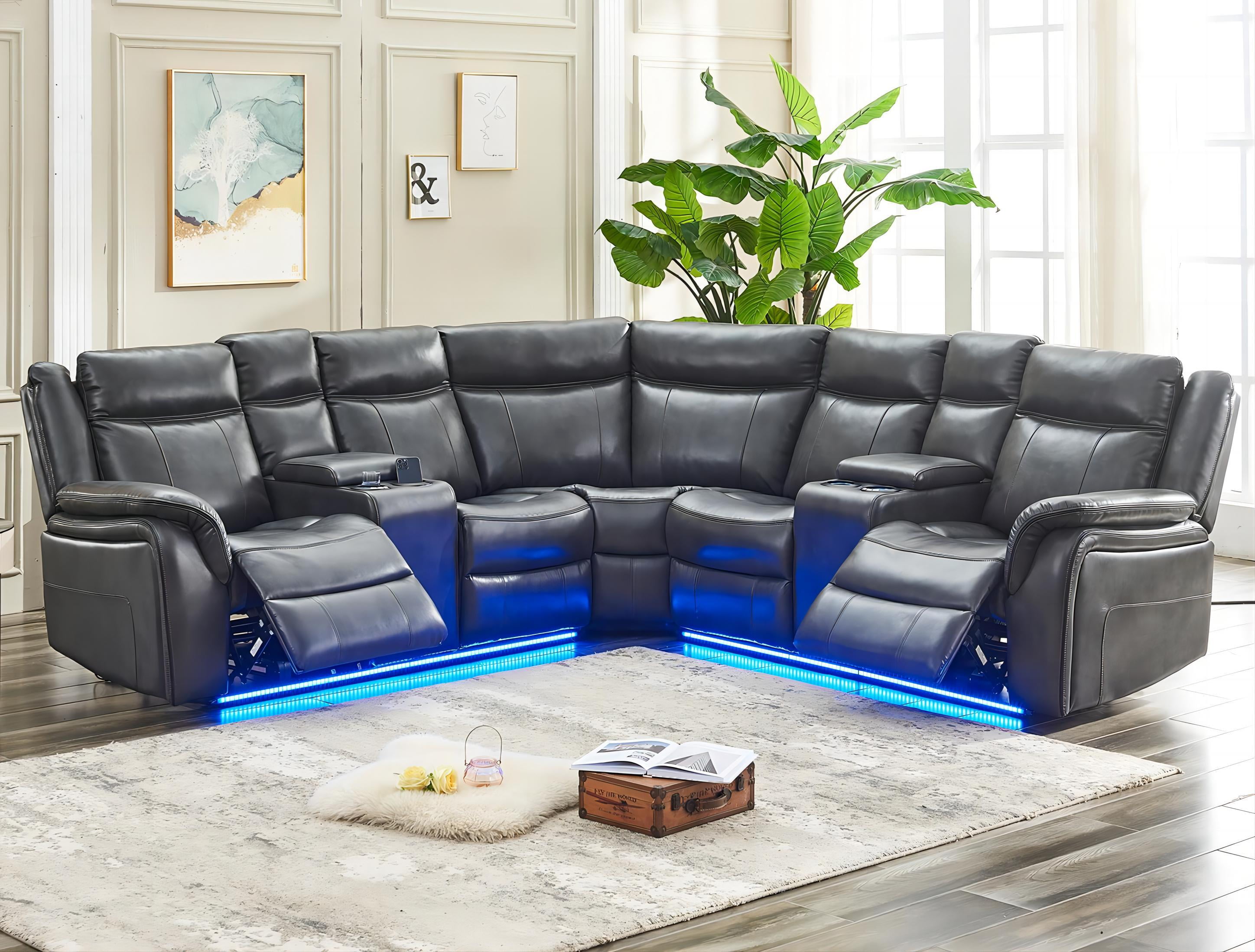 Loveseat sectional recliner discount