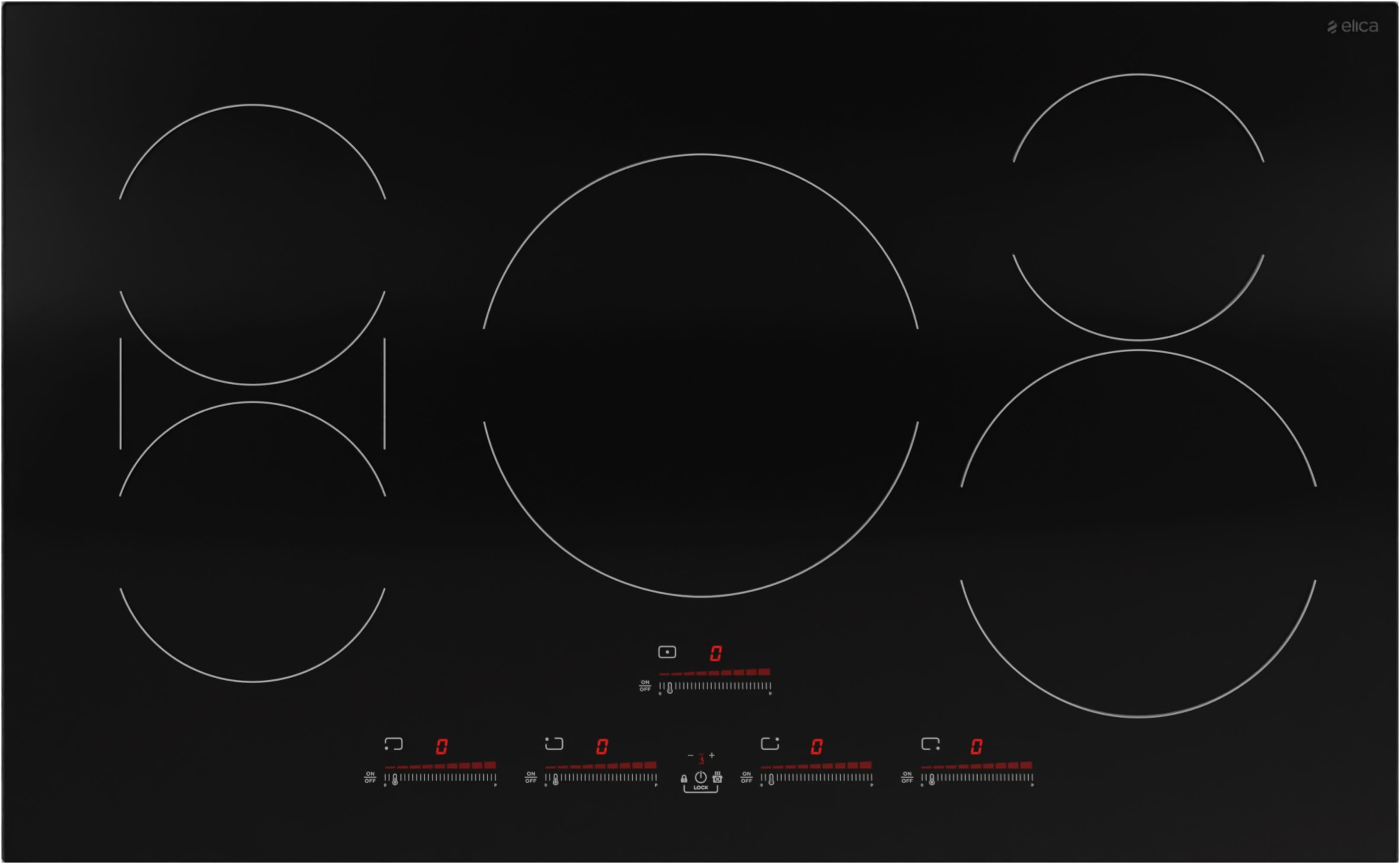 Elica Eiv536 Volta Series 36" Wide 5 Burner Induction Cooktop - Black
