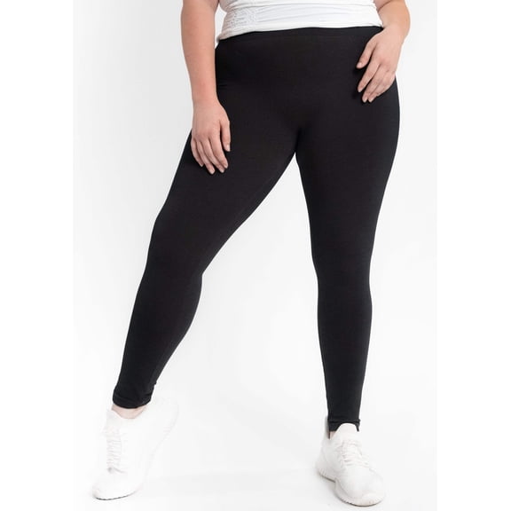 ELIETIAN Fleece-Lined Twill Leggings for Women – One Size Curvy Fit/Plus Size 10-16, Seamless, Tummy Control, Warm & Comfortable