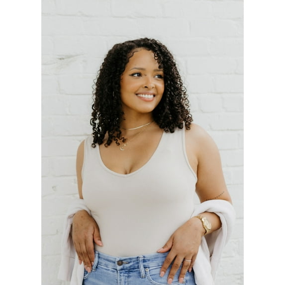 ELIETIAN Reversible Seamless Shaping Tank Top – One Size Curvy Fit/Plus Size 12-22, 4-Way Stretch, Breathable Comfort