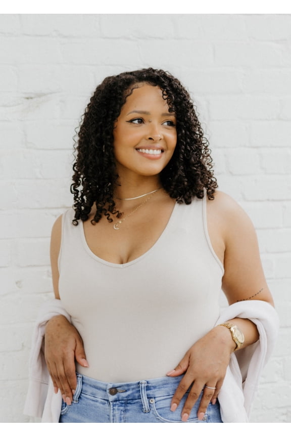 Reversible Seamless Shaping Tank Top – One Size Curvy Fit/Plus Size 12-22, 4-Way Stretch, Breathable Comfort