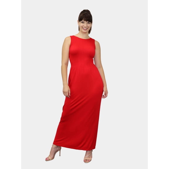 ELIETIAN Women's Reversible Sleeveless Maxi Dress – Seamless, Easy Slip-On, One Size Fits 0-27