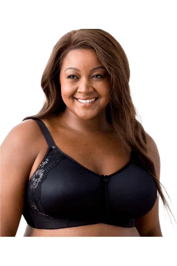 Black Microfiber & Lace Molded Softcup Wireless Bra, US 36I, UK 36G, NWOT