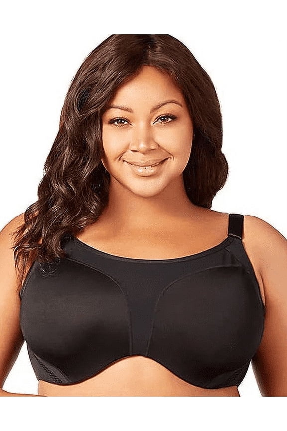 Black Zaylee Microfiber Underwire Sports Bra, US 36E/UK 36DD, NWOT