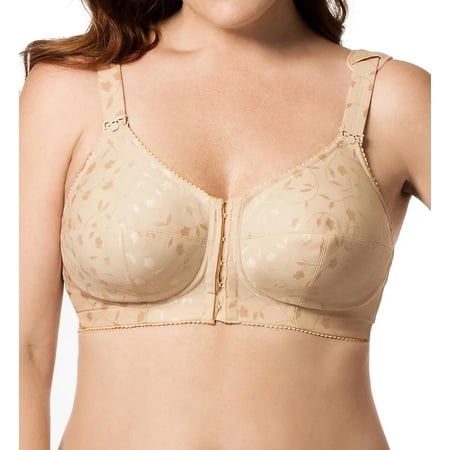 ELILA Nude Jacquard Front Close Softcup Bra, US 44F, UK 44E, NWOT