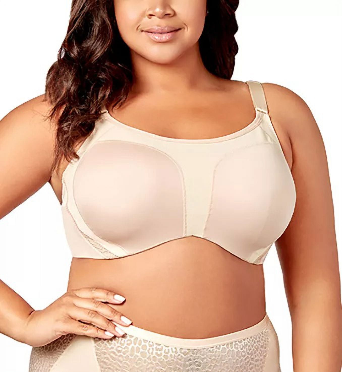 ELILA Nude Microfiber Underwire Sports Bra, US 38J, UK 38GG