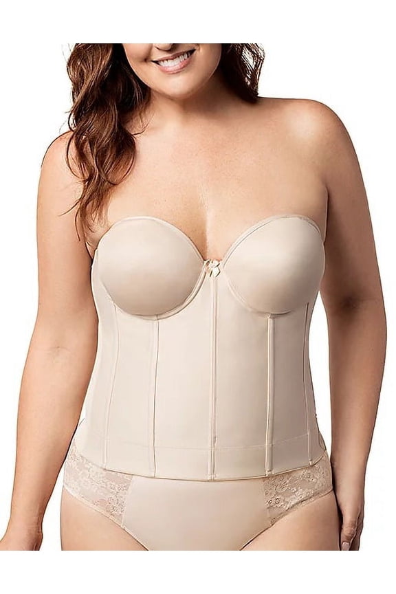 Nude Molded Strapless Longline Underwire Bra, US 48F, UK 48E, NWOT