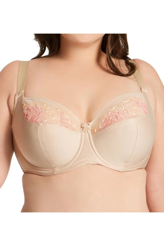 Nude Swiss Embroidery Balcony Underwire Bra, US 42I, UK 42G, NWOT