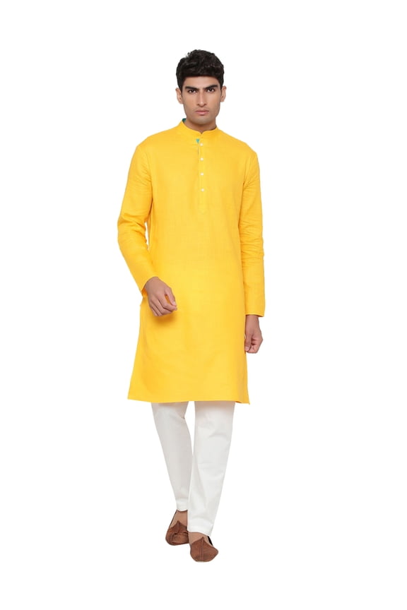 Men's Cotton Kurta Pajama Set Tunic Indian Festival Traditional Wear