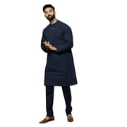 ELINA FASHION Mens Cotton Kurta Pajama Set Tunic Indian Festival Traditional Wear