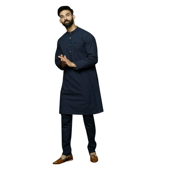 ELINA FASHION Men's Cotton Kurta Pajama Set Tunic Indian Festival Traditional Wear