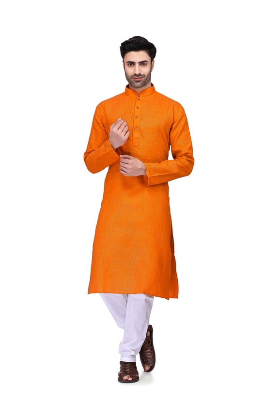 Men's Cotton Kurta Pajama Set Tunic Indian Traditional Wear