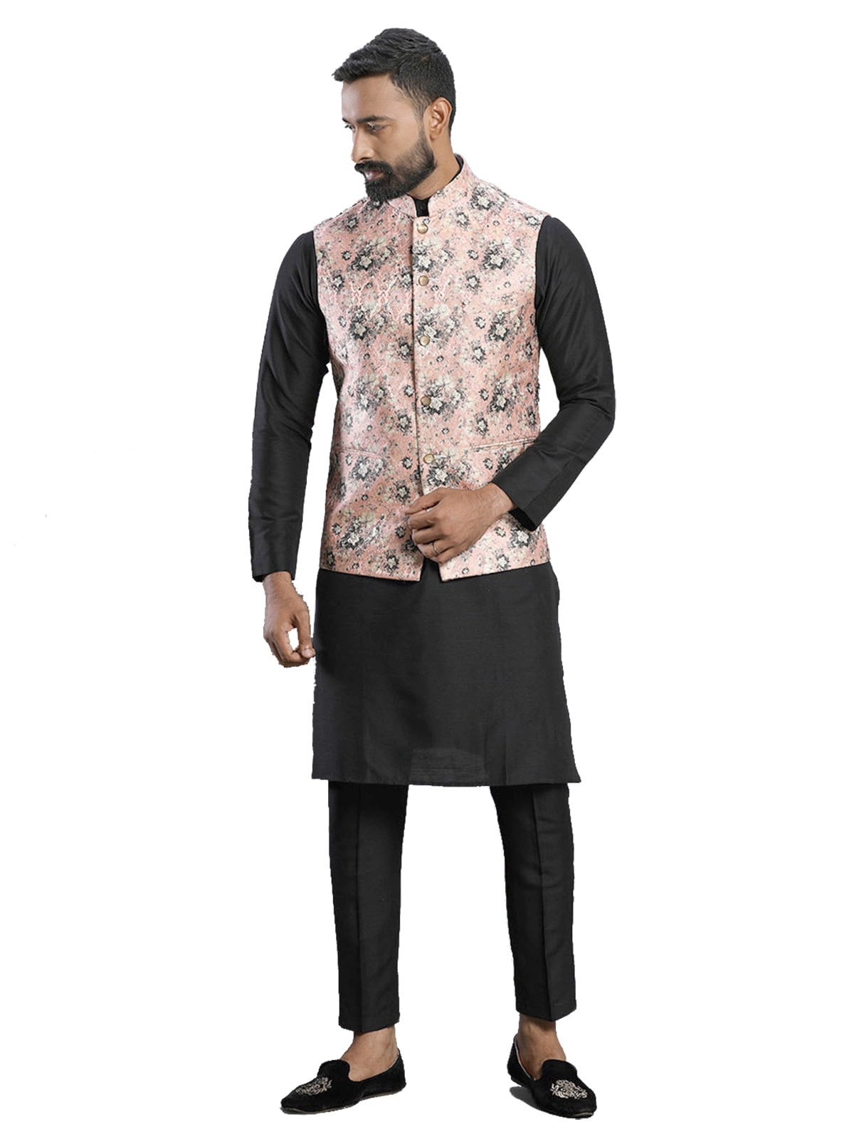 ELINA FASHION Men s Indian Cotton Kurta Pajama And Printed Nehru